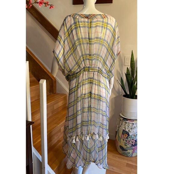 FREE PEOPLE NFC Lorie Sheer Plaid Kaftan - Picture 4 of 7